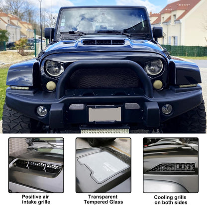 The Replacement Hood for 2007-2017 Jeep Wrangler JK JKU Space Capsule Hood Heat Dispersion Hood