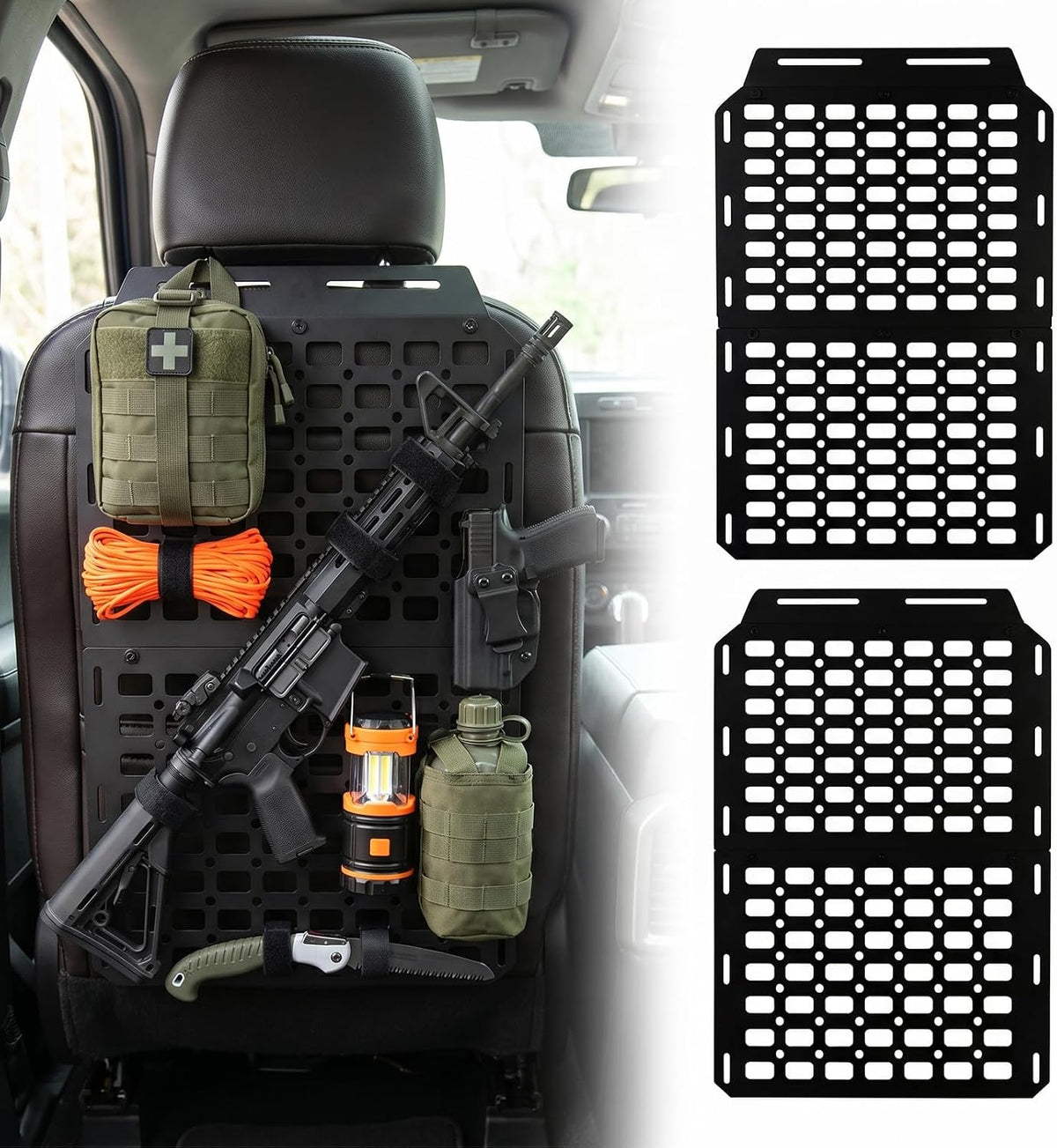 2PCS Tactical Seat Back Molle Panel