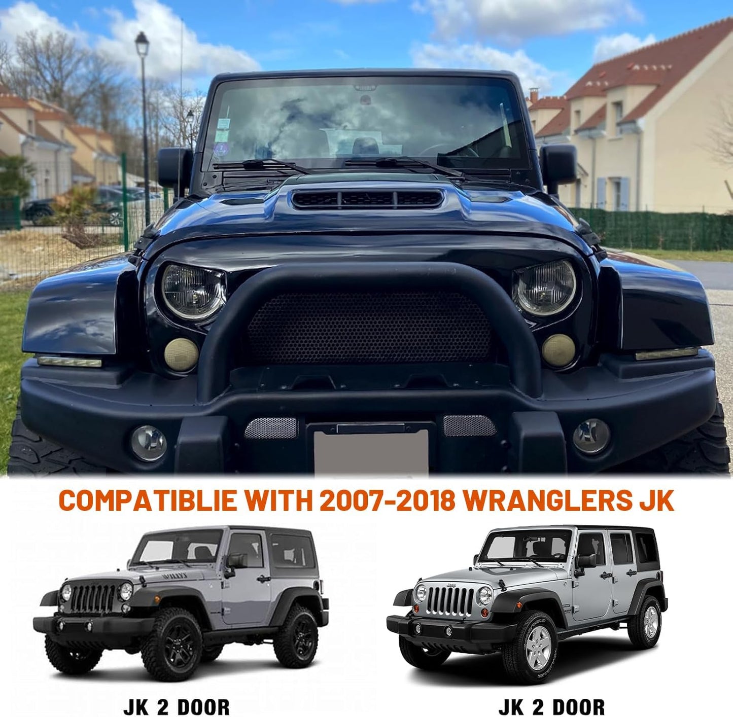 The Replacement Hood for 2007-2017 Jeep Wrangler JK JKU Space Capsule Hood Heat Dispersion Hood