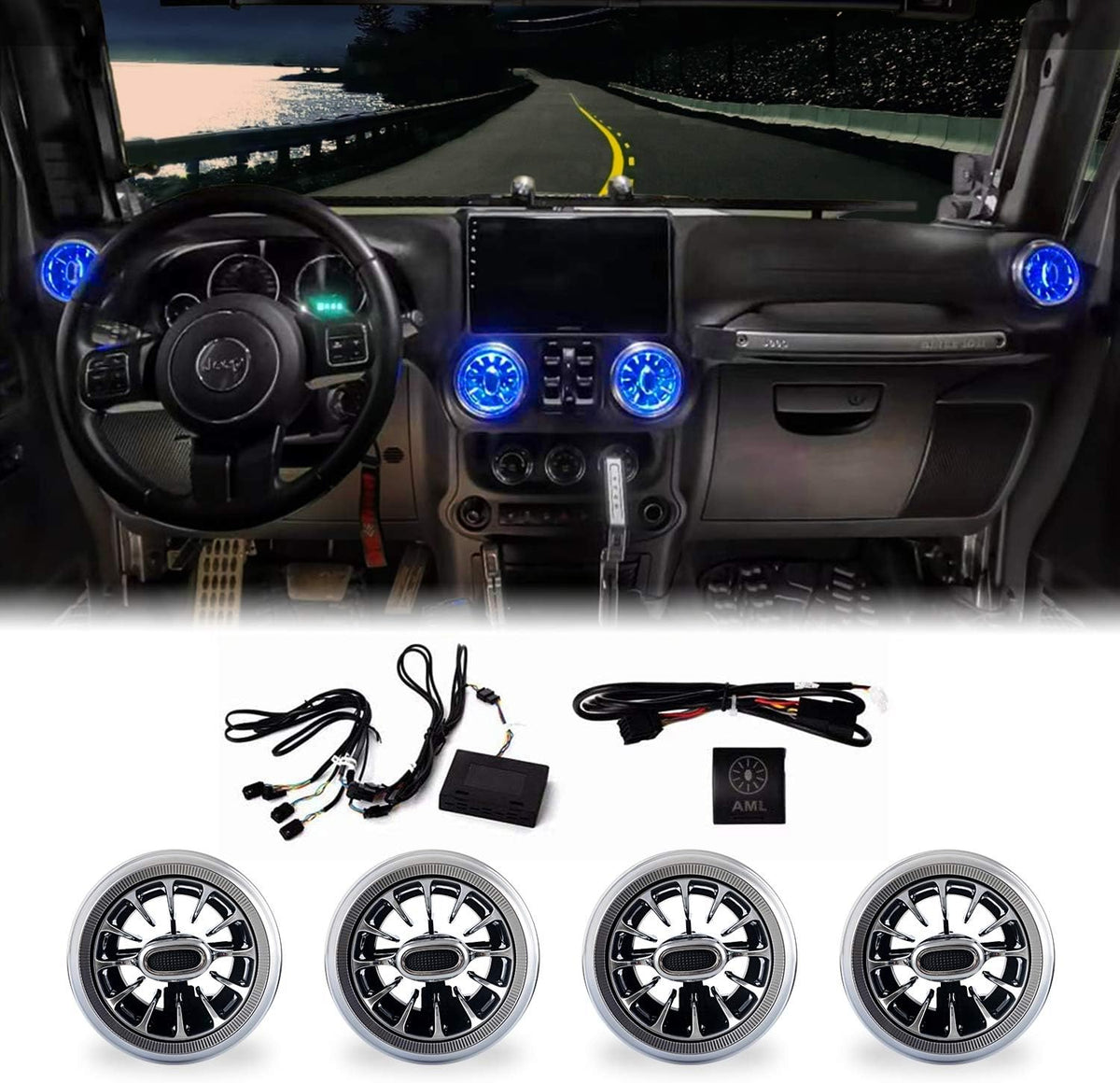 32-Color LED Ambient Light for Air Vents and Turbine Outlets