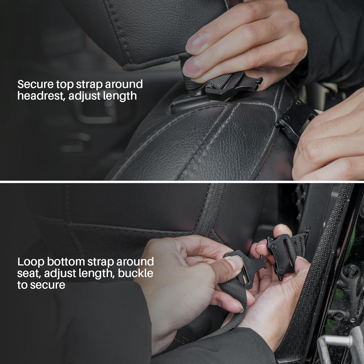 Tactical Car Back Seat Organizer with Foldable Tray, Rigid MOLLE Panel Storage System for Vehicles, Heavy-Duty Modular Organizer for Efficient Storage