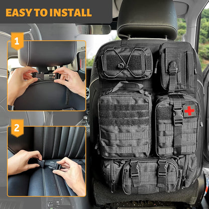Tactical Car Seat Back Organizer With 5 Pouch