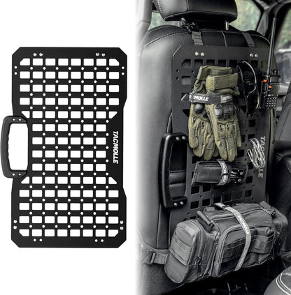 Portable Rigid MOLLE Panel with Handle, Tactical Car Back Seat Organizer, Heavy-Duty Modular Storage Solution for Vehicles, Universal MOLLE Panels for Car and Truck Organization Rack