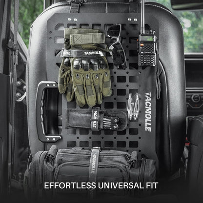 Portable Rigid MOLLE Panel with Handle, Tactical Car Back Seat Organizer, Heavy-Duty Modular Storage Solution for Vehicles, Universal MOLLE Panels for Car and Truck Organization Rack