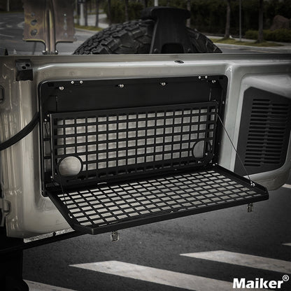 Tailgate Table Rear Foldable Cargo Shelf Aluminum Alloy Storage Shelf MOLLE Panel for Ford Bronco 2021-2024
