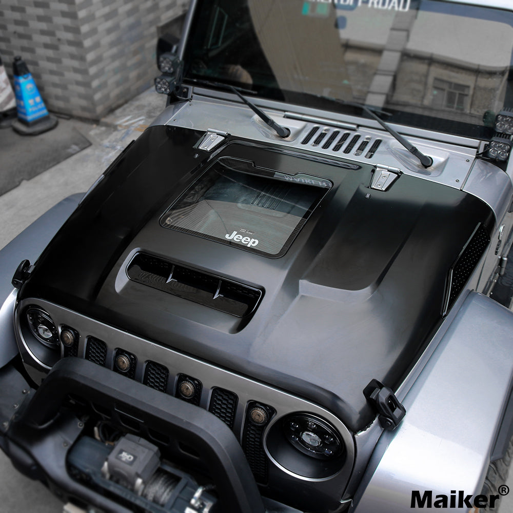 The Replacement Hood for 2007-2017 Jeep Wrangler JK JKU Space Capsule Hood Heat Dispersion Hood