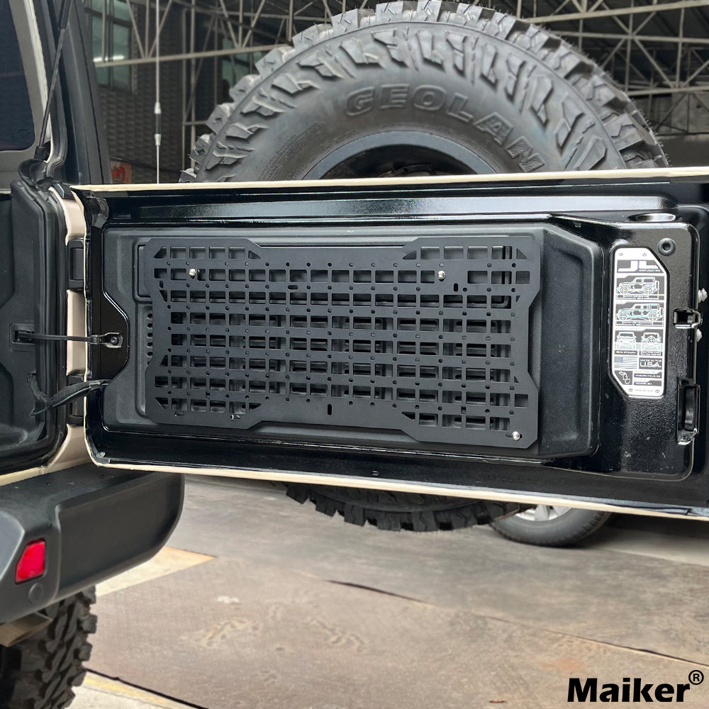 JK&JL Tailgate Tactical Panel for Wrangler Tailgate Tool Kit/JL Organizer Racks Compatible with Jeep Wrangler 2007-2022 JK JKU & 2018-2022 JL JLU (1 PCS,Aluminum Alloy)