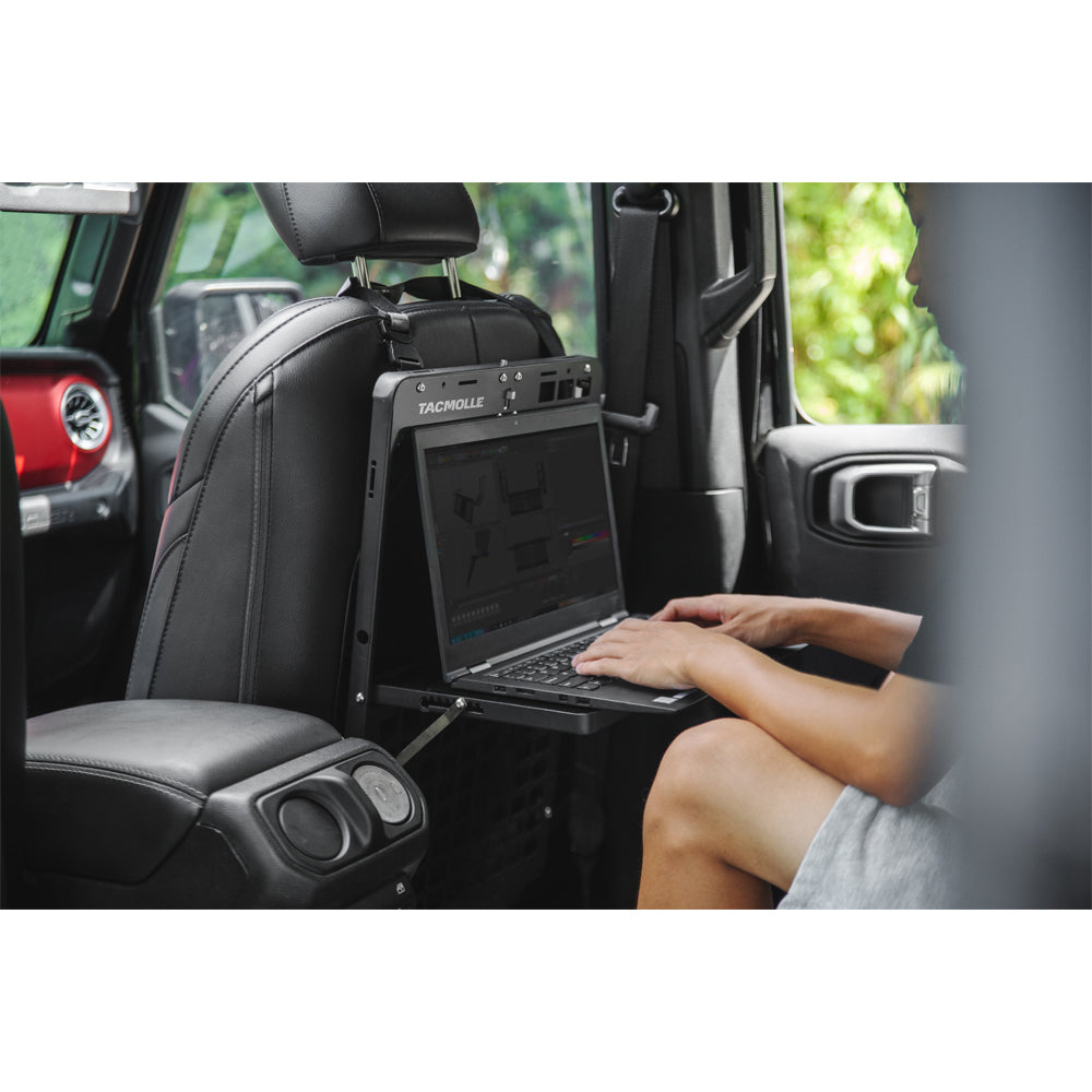 Tactical Car Back Seat Organizer with Foldable Tray, Rigid MOLLE Panel Storage System for Vehicles, Heavy-Duty Modular Organizer for Efficient Storage