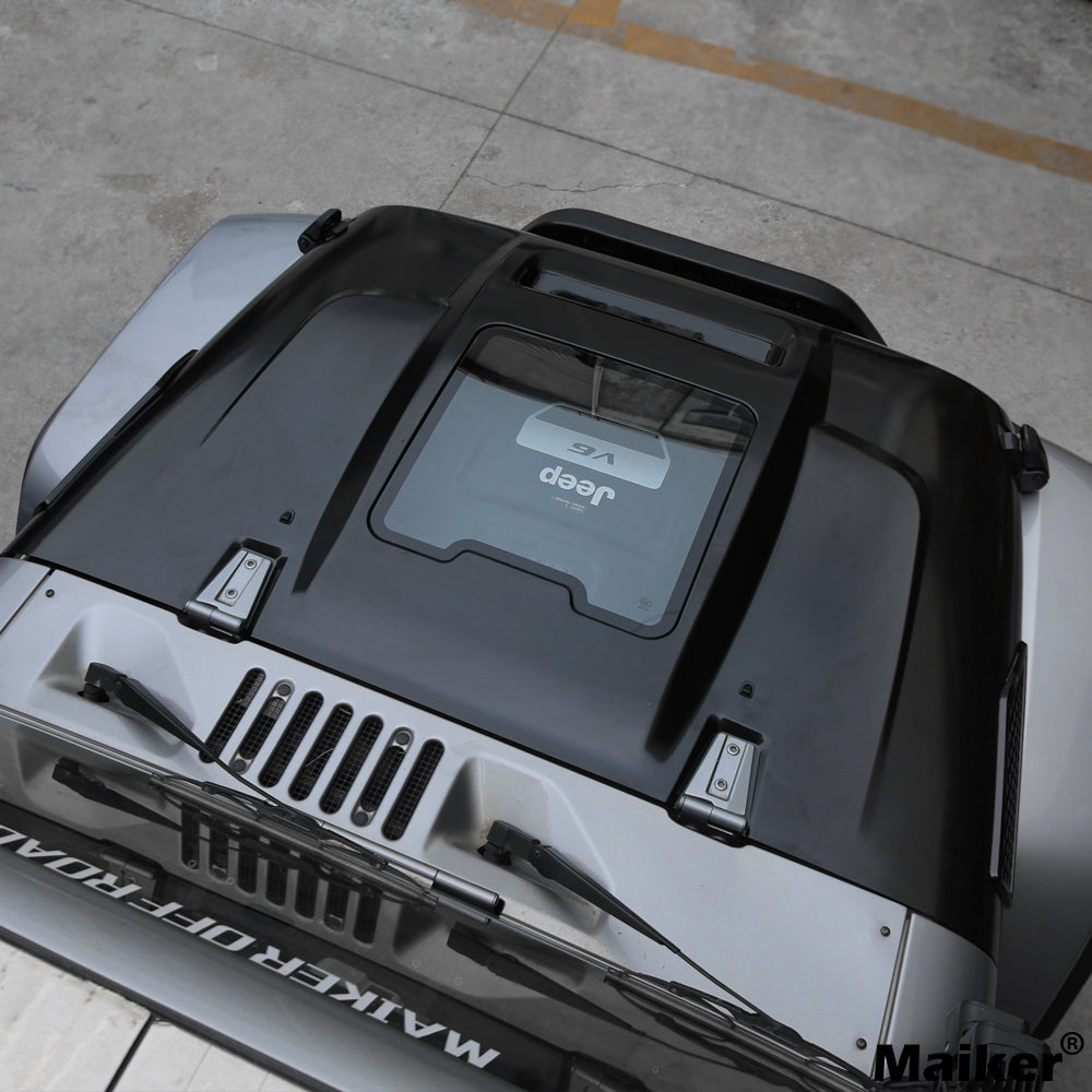The Replacement Hood for 2007-2017 Jeep Wrangler JK JKU Space Capsule Hood Heat Dispersion Hood