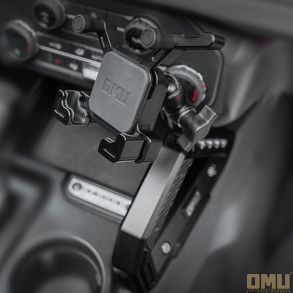 OMU Genesis Series Aluminum Center Console Grab Handle With Phone Holder For Ford Bronco